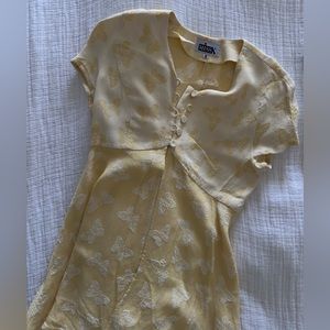 Vintage baby yellow butterfly babydoll tunic